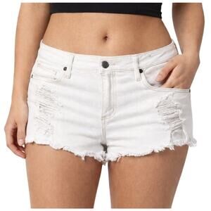 Bullhead Black White Distressed Cut-Off Micro Shorts Women’s Size 11